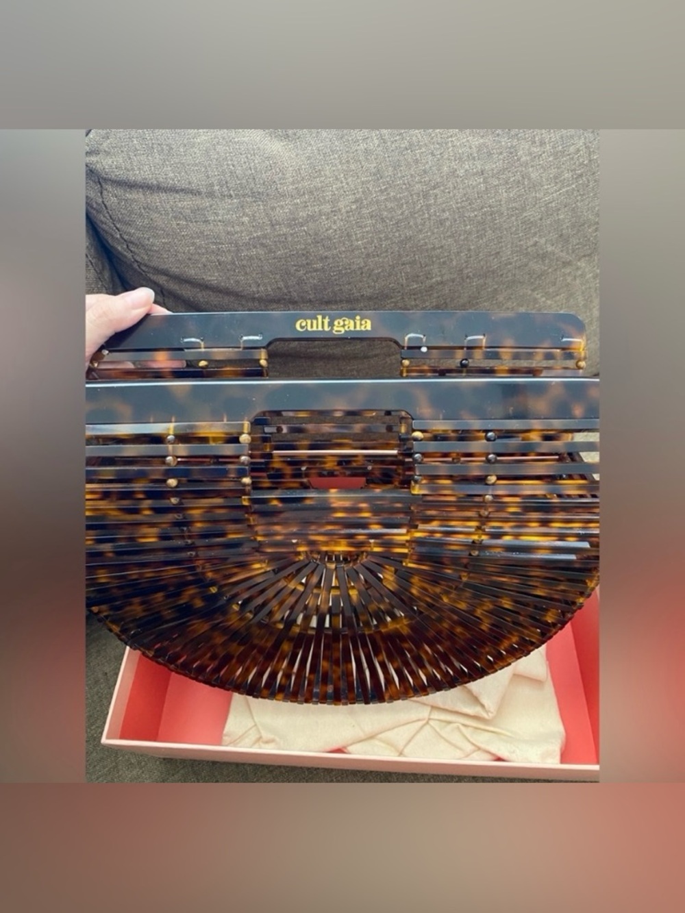 Cult Gaia acrylic ark clutch bag tortoise new with box - Picture 2 of 5
